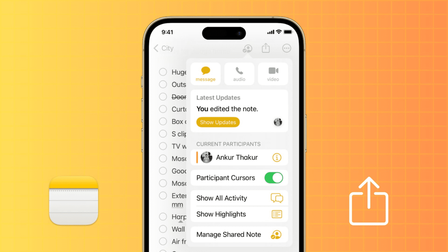 Comment partager les notes d'un iPhone?